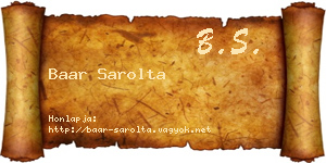 Baar Sarolta névjegykártya