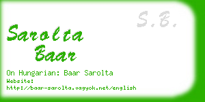 sarolta baar business card